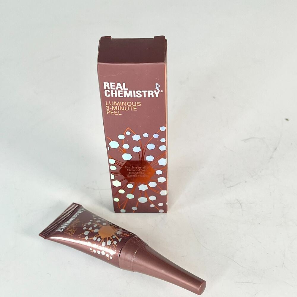 Real Chemistry Luminous 3-minute Peel Exfoliate Travel .17 fl oz 5ml New NIB